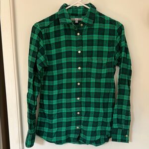 Uniqlo Plaid Flannel Shirt in Green & Red